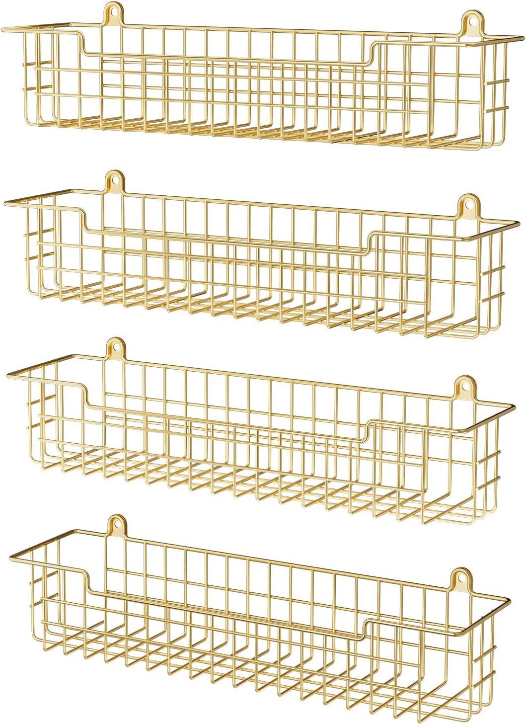 Spice Rack, 4-Pack Seasoning Organizer Wall Mount for Kitchen Storage Organization, Spice Holder