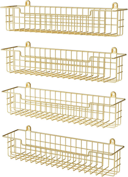 Spice Rack, 4-Pack Seasoning Organizer Wall Mount for Kitchen Storage Organization, Spice Holder