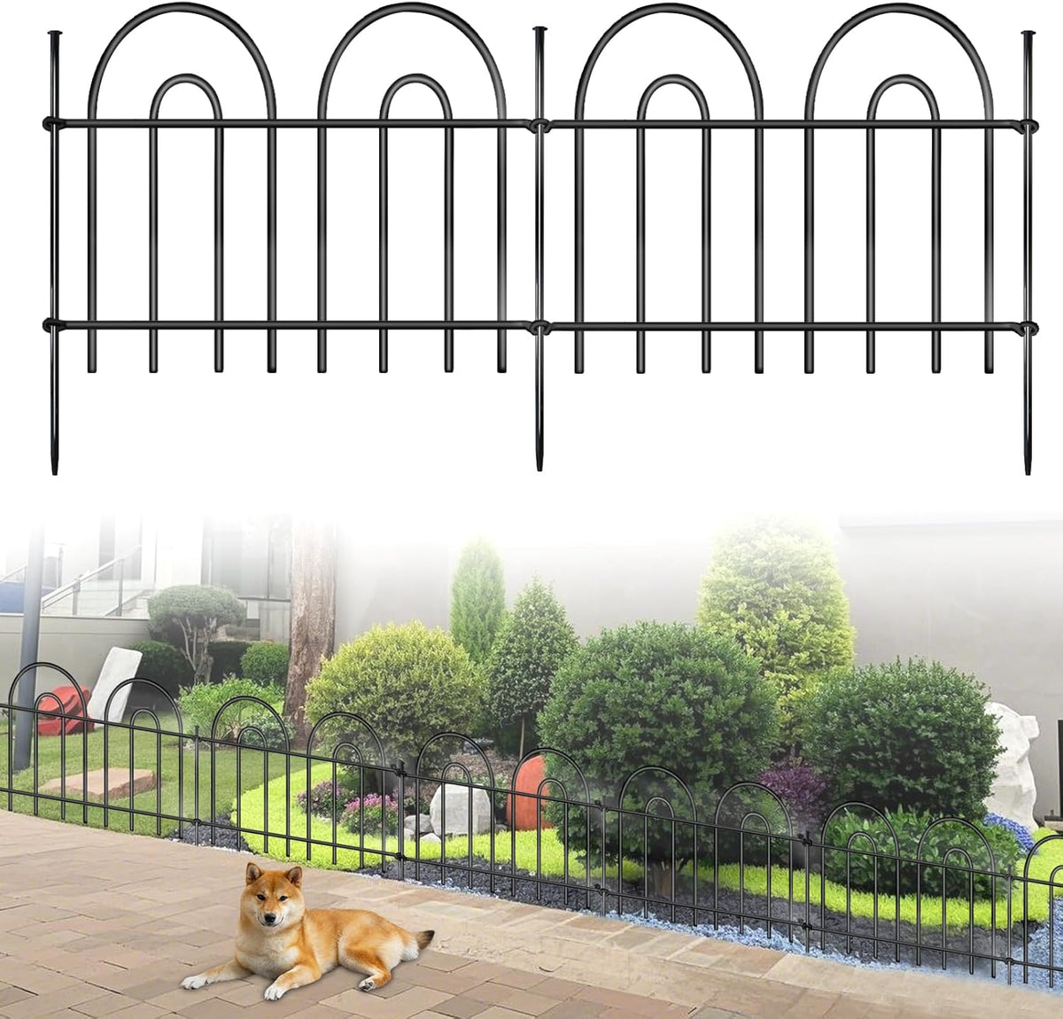 45ft X 13in Animal Barrier Fence, 32 Panels No Dig Fence for Dogs Rabbit, Anti Digging Defense