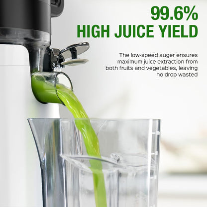 Juicer Machines, TUUMIIST Cold Press Juicer with 5.3" Extra Large Feed Chute Fit Whole Fruits &