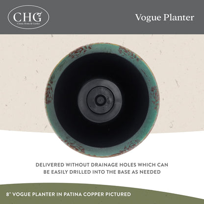 Classic Home and Garden Vogue Planter Pots w/Pottery Quality Finish - Modern Indoor & Outdoor
