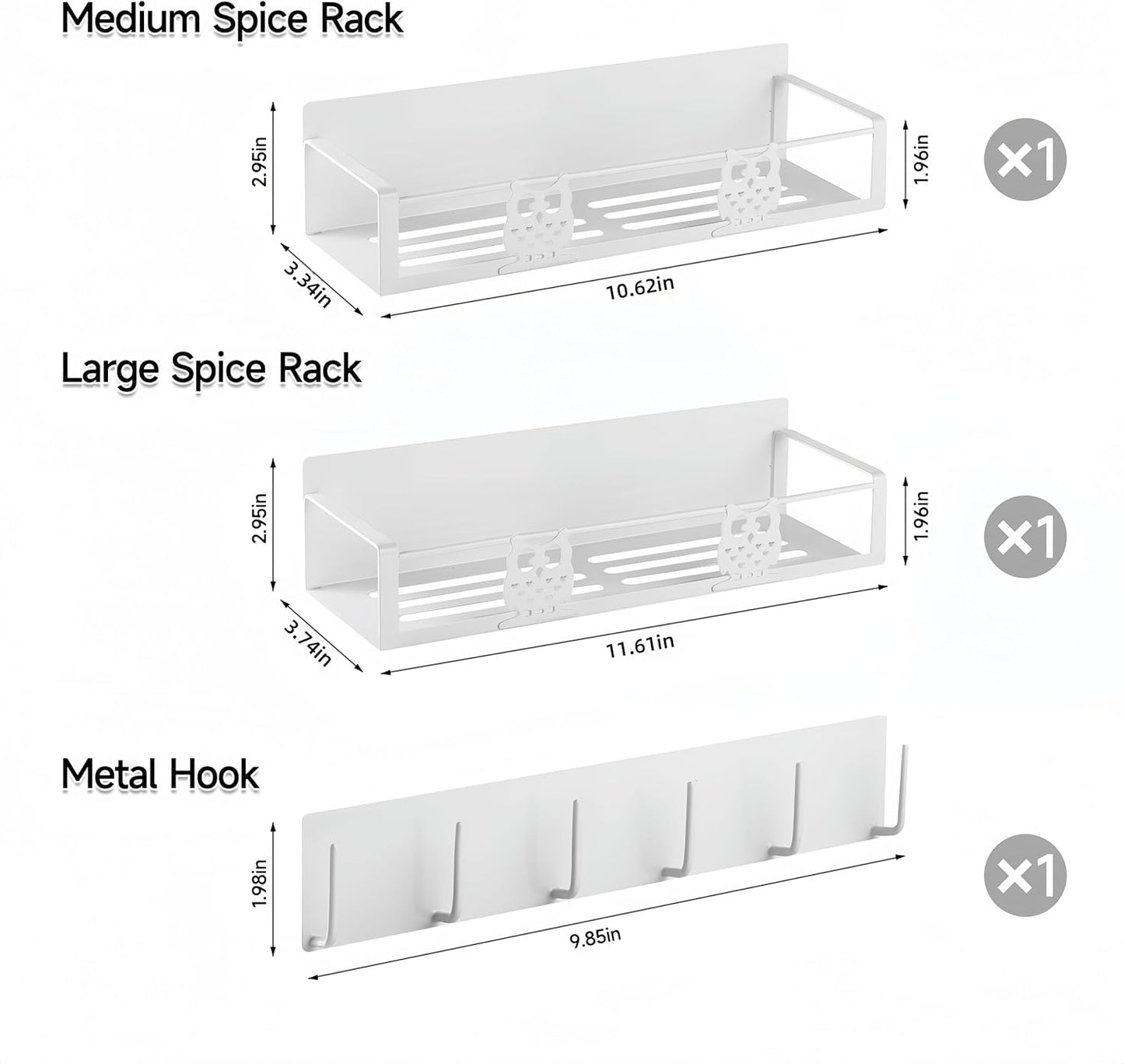 Magnetic Spice Rack,Magnetic Shelf for Fridge,Spice Organizer,Fridge Organizer,Kitchen Storage
