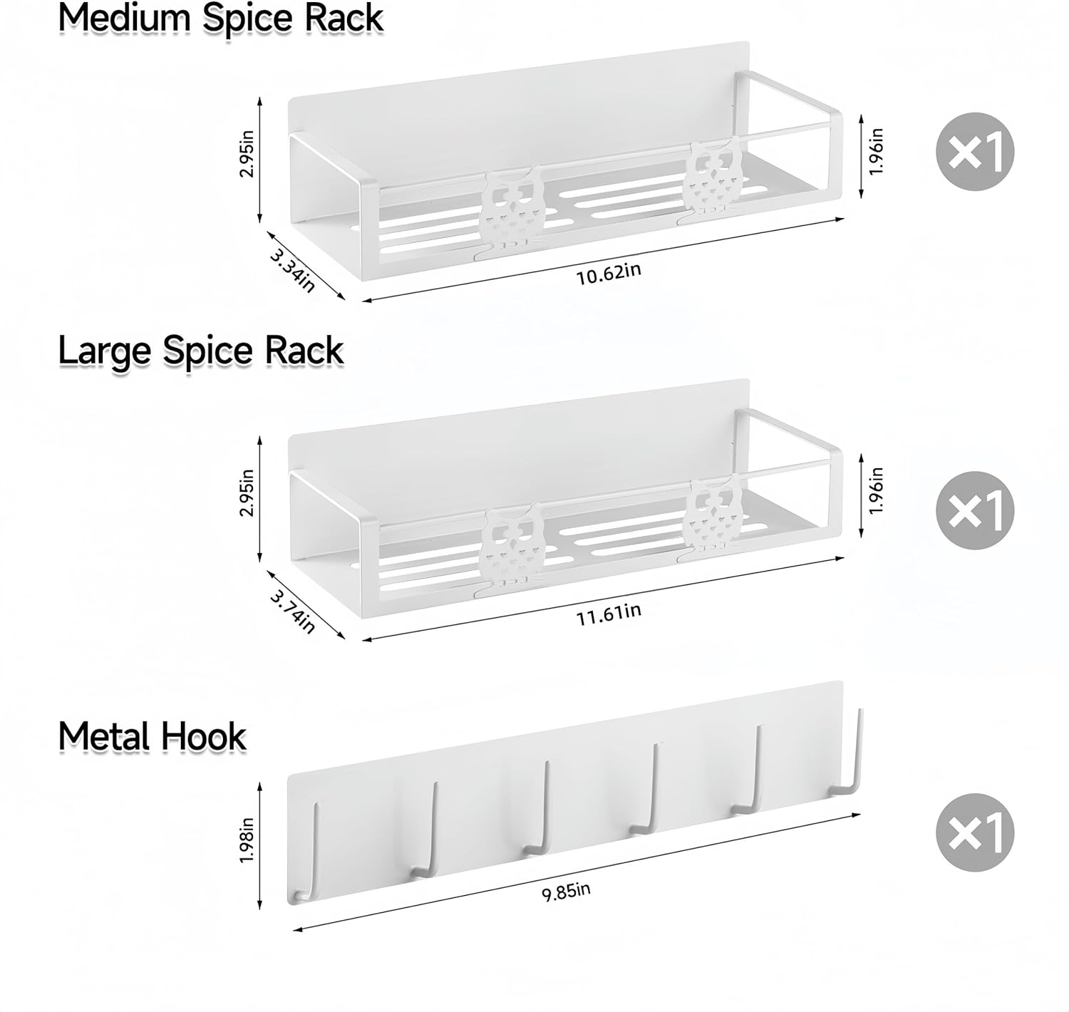 Magnetic Spice Rack,Magnetic Shelf for Fridge,Spice Organizer,Fridge Organizer,Kitchen Storage