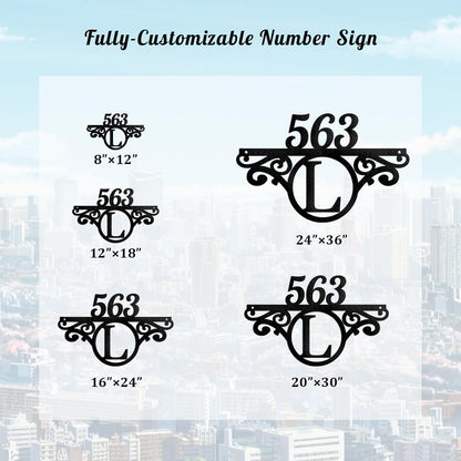 Custom Metal Address Sign Street Plaque with Initials, Personalized House Number Sign for Outside