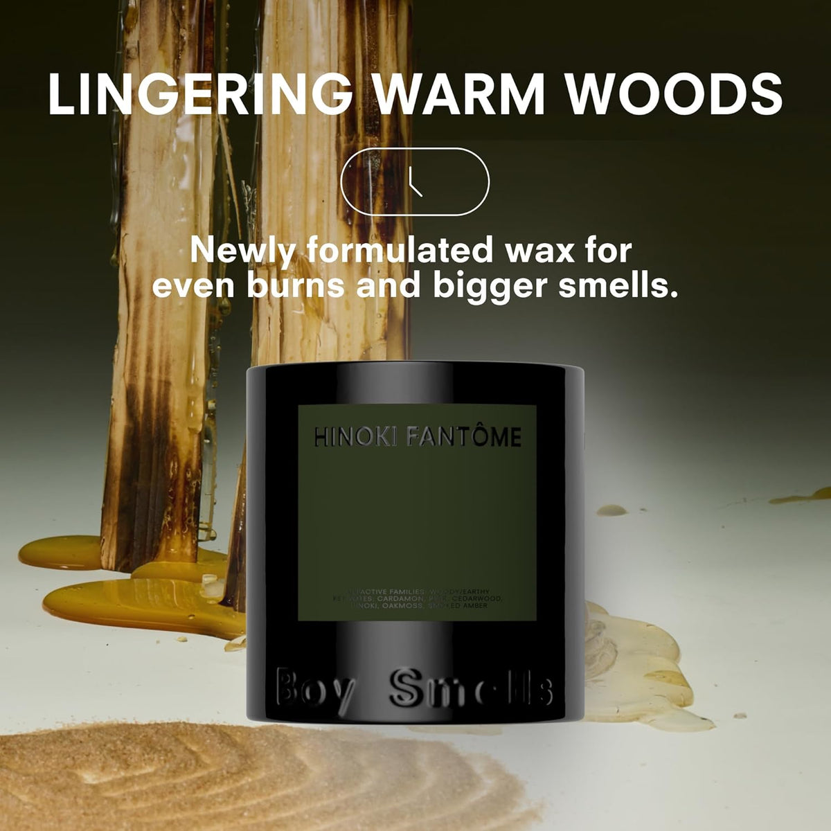 Hinoki Fantôme Scented Candles for Men and Women - 8.5 oz - Soy, Coconut Wax Candle Blend