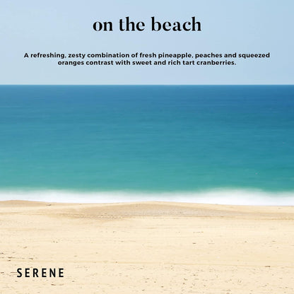 Hidden Label Large Scented Candle, On The Beach, 30oz 3 Wick Huge Candle, Serene Collection Slow
