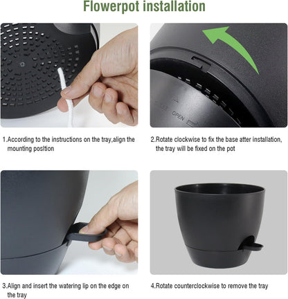 12/10/9 inch Large Self Watering Pots, Planter, Plant Pots with Mesh Drainage Holes for Indoor