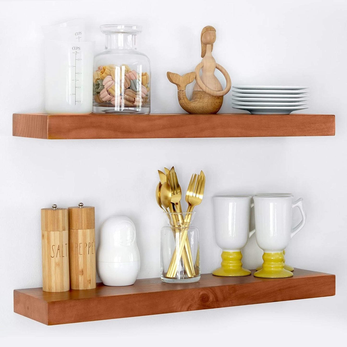 Homeforia 24inch Oak Floating Shelf for Wall, High End Solid Real Wood 24 inches Long Floating