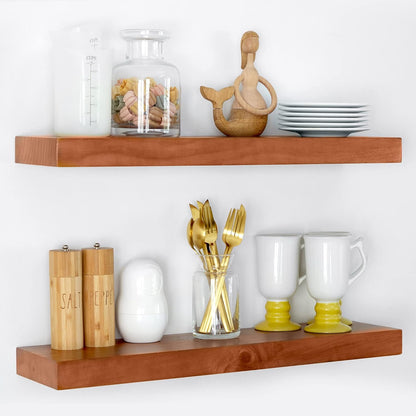 Homeforia 24inch Oak Floating Shelf for Wall, High End Solid Real Wood 24 inches Long Floating