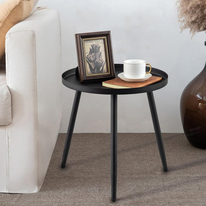 AOJEZOR Side Table: End Table for Indoor Use - Small Side Tables for Small Spaces All Matte Black