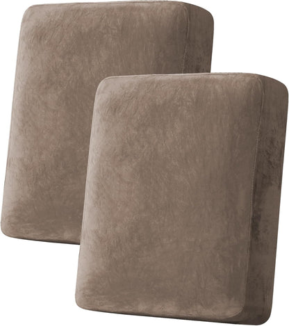 H.VERSAILTEX Velvet Stretch Couch Cushion Cover Plush Cushion Slipcover for Chair Loveseat Sofa