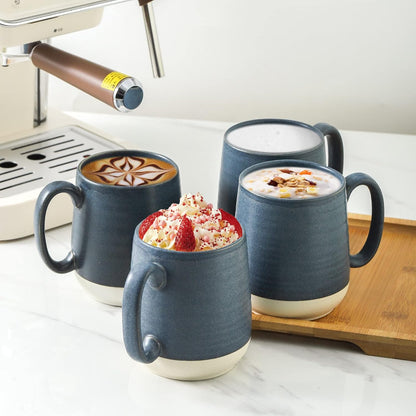 Hasense Ceramic Large Coffee Mugs Set of 4-15 Ounce Porcelain Coffee Cups Set with Handle Perfect