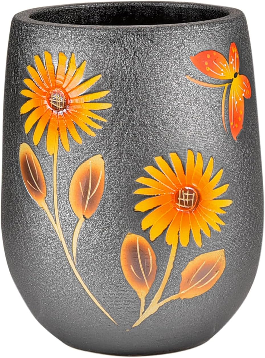 Sungmor 10.6 Inch Ceramic Succulent Plant Pot with Drainage Hole, Hand Painted Flower Pots for
