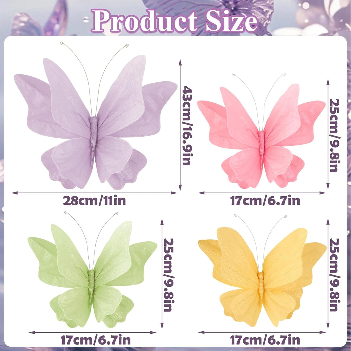 SUNBEAUTY Butterfly Party Decorations, 3D Paper Butterfly Decoration, Hanging Paper Butterfly for