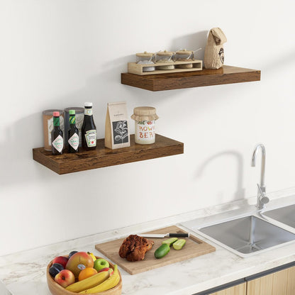 Fun Memories 24 Inch Floating Shelves Wall-Mounted, 10 Inch Deep Wall Shelves, 24 x 10 Floating
