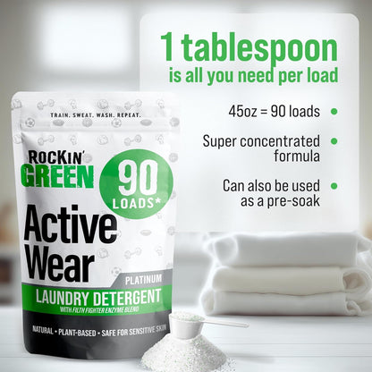Rockin' Green Laundry Detergent, Plant based, All Natural Laundry Detergent Powder, Vegan and