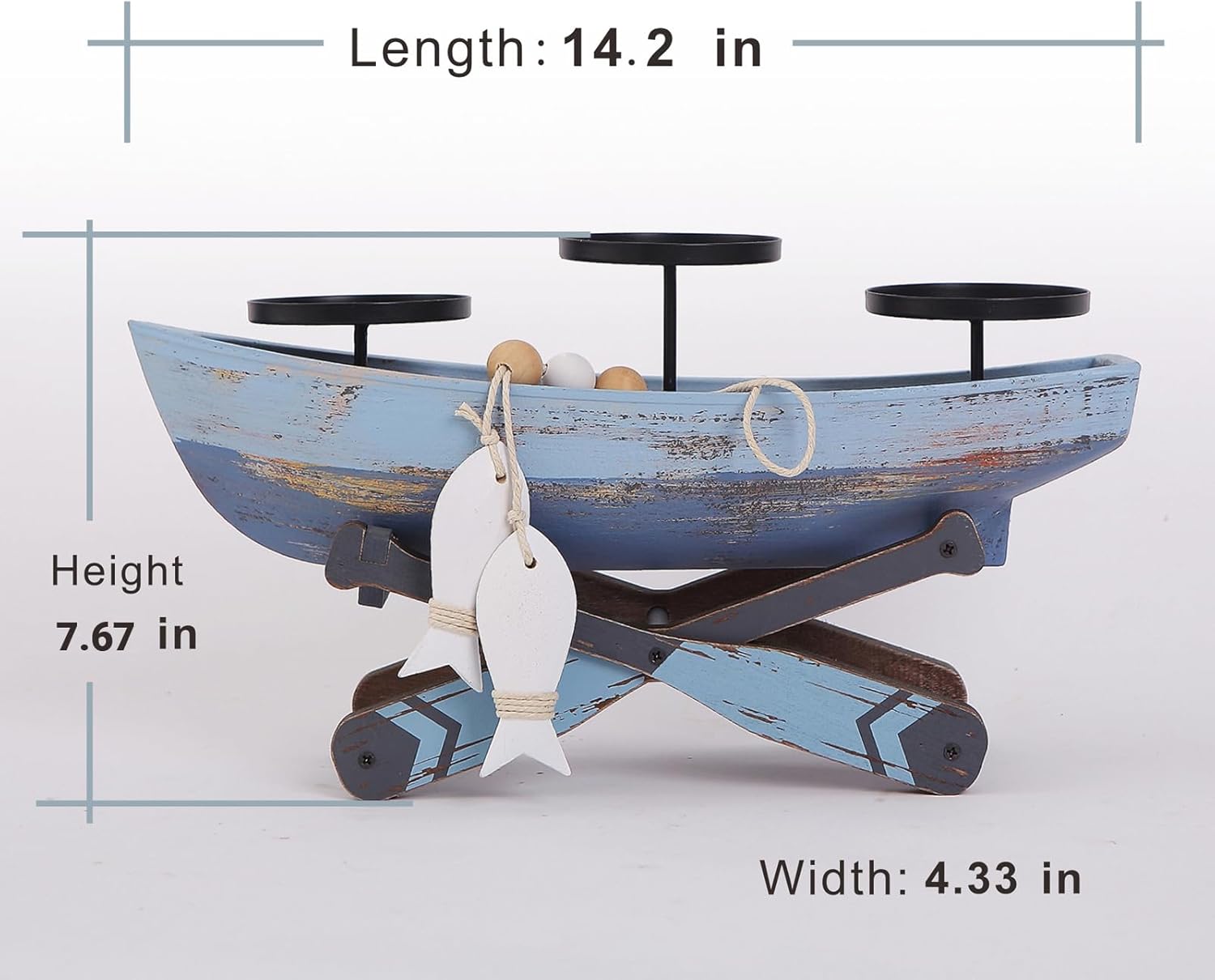 Nautical Votive Candle Holder, Ocean Themed Farmhouse Boat Candle - Marine Beach Style Handmade