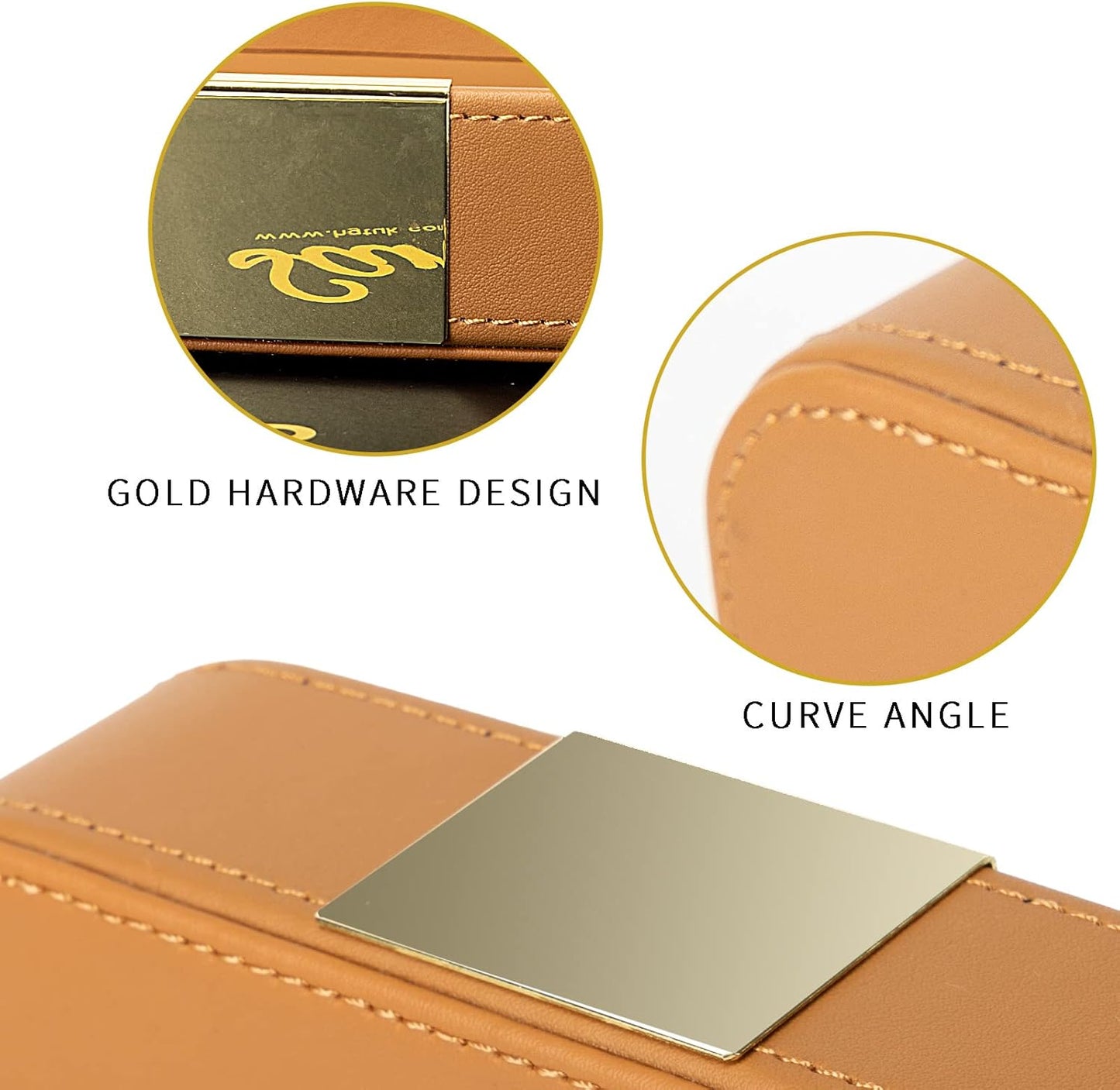 SANZIE Luxury Leather Desktop Storage Small Catchall Organizer Decorative Tray for Entryway Table