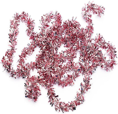 Anderson's Light Pink & Silver Sparkle Glitter Metallic Tinsel Twist for Trailer Or Golf Cart, 4