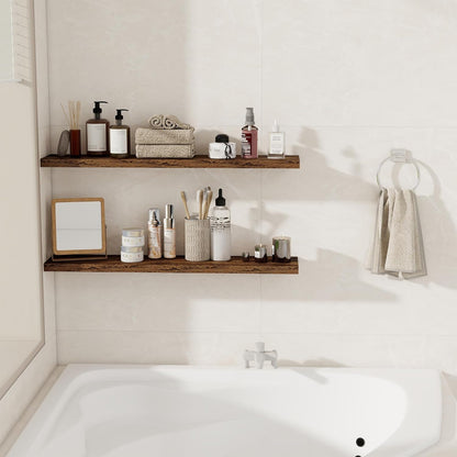 36Inch Floating Shelves for Wall 2 Pack Wood Shelves for Kitchen, Bathroom, Bedroom Wall Mounted