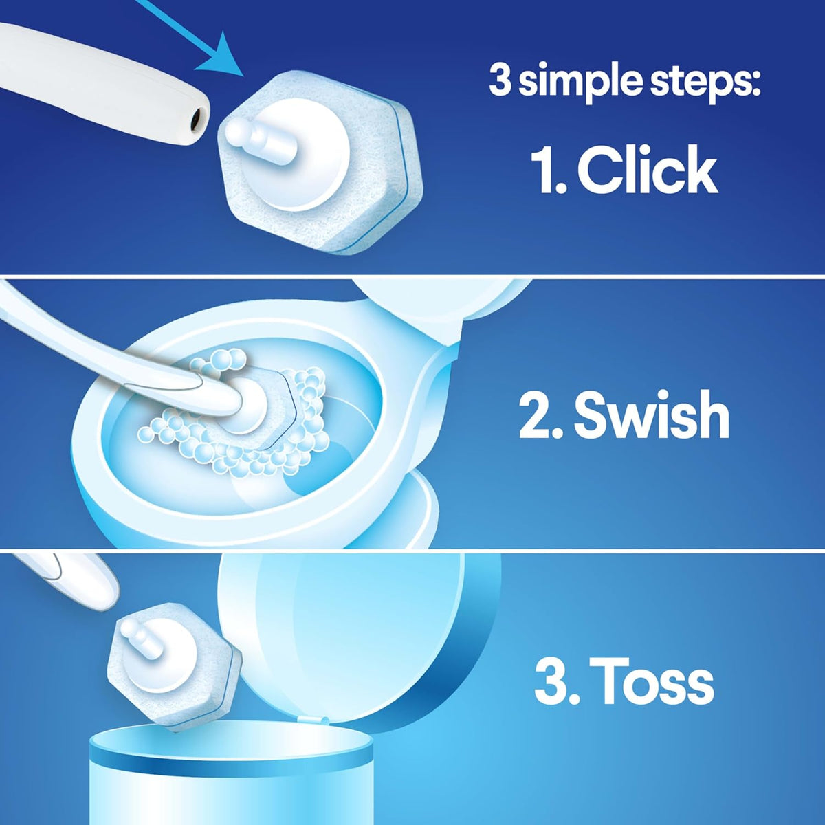 Clorox Original Cleaning System, ToiletWand, Storage Caddy, 6 Refill Heads, Dorm Room Essentials