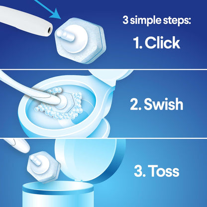 Clorox Original Cleaning System, ToiletWand, Storage Caddy, 6 Refill Heads, Dorm Room Essentials