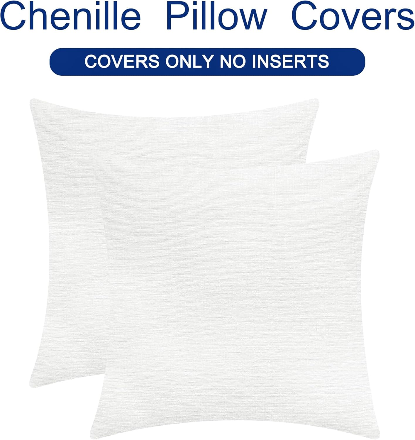 CaliTime Throw Pillow Covers Decorative 22 X 22 Inches Pack of 2 Cozy Chenille Cushion Cases for