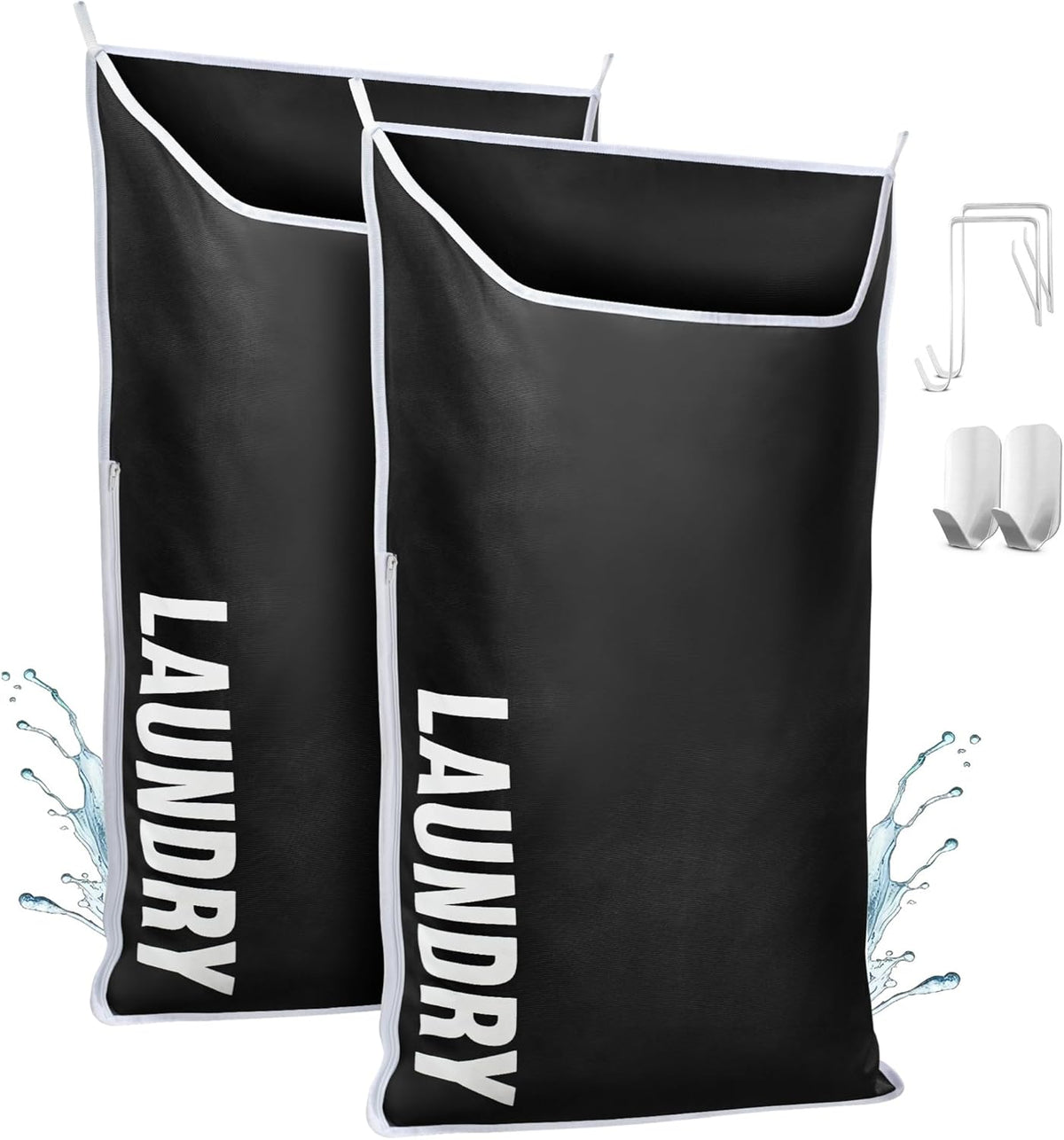 Hanging Laundry Hamper Bag XL 40x22", Space Saving over the Door Storage Bags, Behind the Door