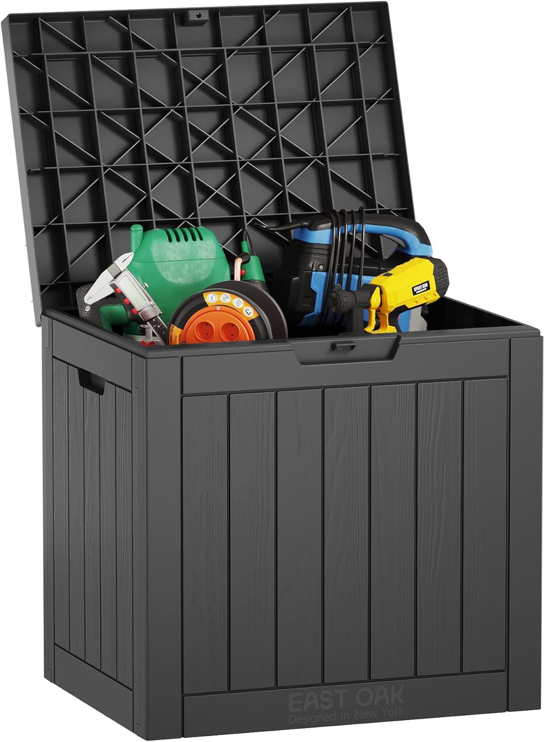 EAST OAK Outdoor Storage Box, 31 Gallon Deck Box, Waterproof Resin Storage Bin for Patio Cushions