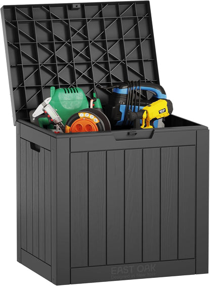 EAST OAK Outdoor Storage Box, 31 Gallon Deck Box, Waterproof Resin Storage Bin for Patio Cushions