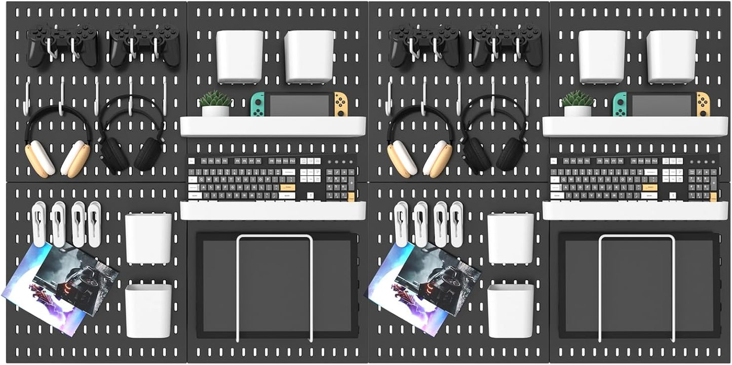 Pegboard Combination Kit, 25.2" x 50.4" Wall Mounted Storage Set with 8 Pegboards & 40 Accessories