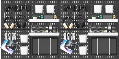 Pegboard Combination Kit, 25.2" x 50.4" Wall Mounted Storage Set with 8 Pegboards & 40 Accessories