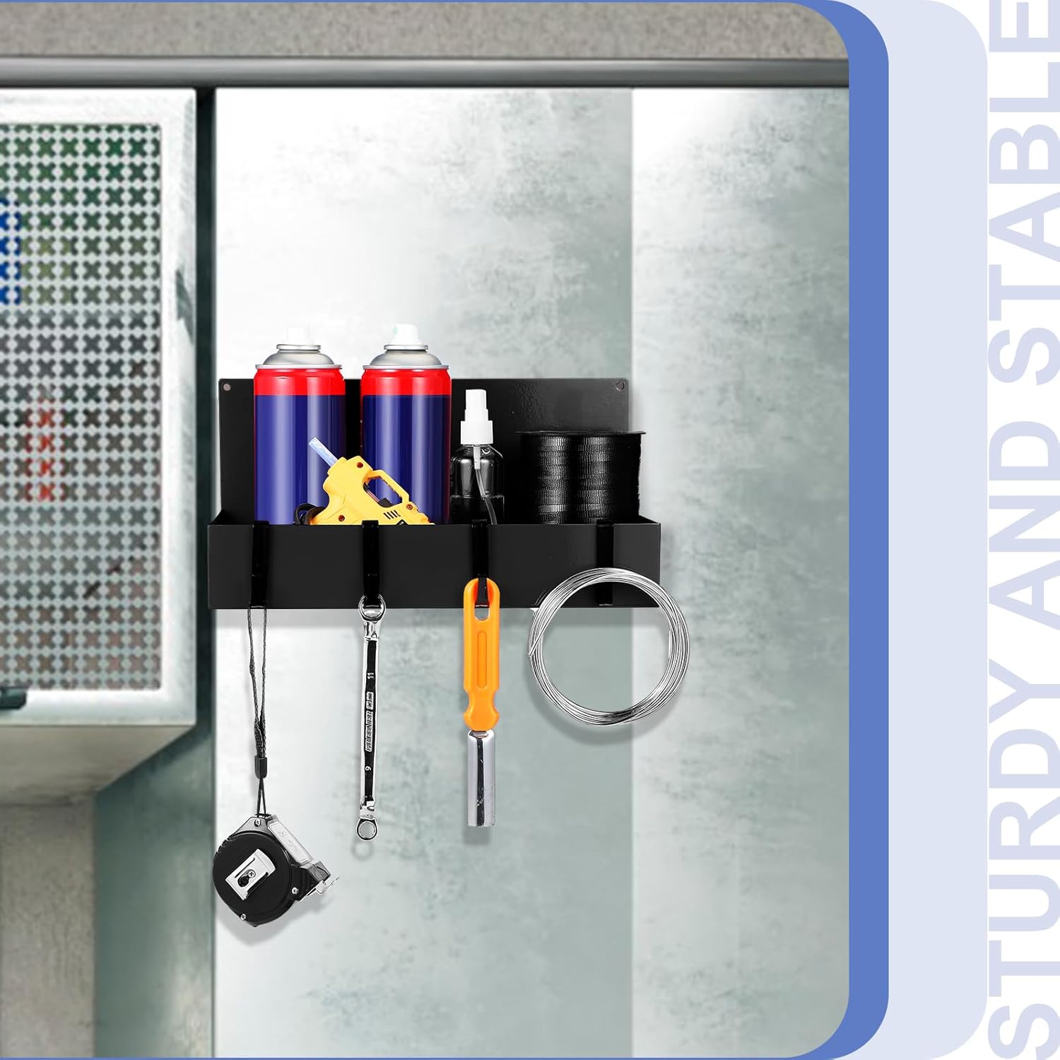 3 Pack Magnet Garage Organizer Magnetic Spice Rack for Refrigerator 20 lb Capacity Shelf Hanging