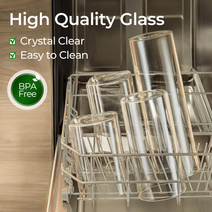 ComSaf 1.9 Qt Glass Storage Containers with Lids, Glass Jars with Lids, Clear Food Storage Jar