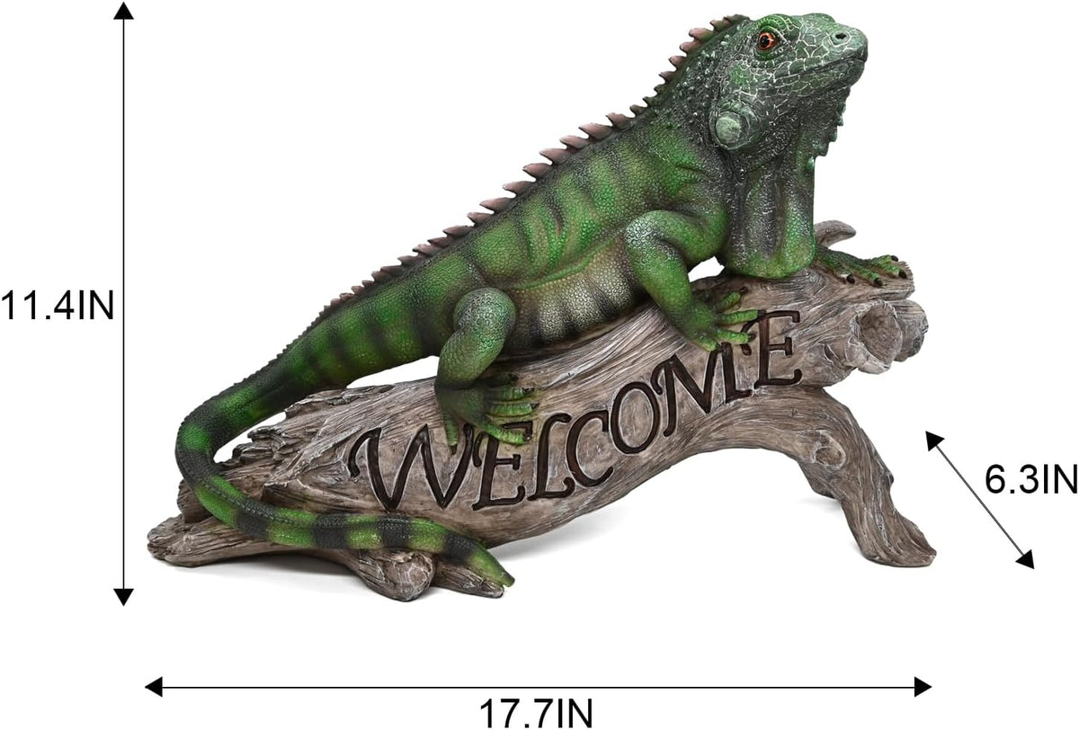 Chameleon Figurine Lizard Garden Decor: Big Iguana Figure Outdoor Statue Resin Yard Decoration