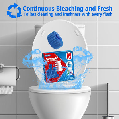 USKICH Toilet Bowl Cleaner Tablets 80 PACK, Bathroom Automatic Toilet Tank Blue Cleaners with