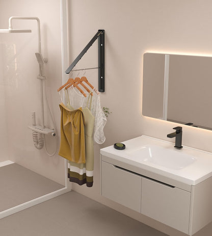 Dr.DJ Clothes Drying Rack Wall Mounted, Retractable & Foldable Clothes Hanger for Laundry Room