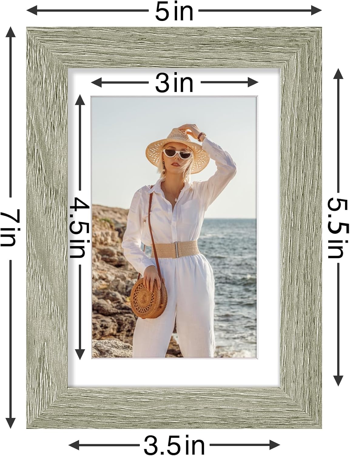 Vittanly 4x6 Picture Frames Set of 9, Shatter Resistant Plexiglass, Display 3.5x5 Pictures with Mat
