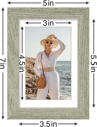 Vittanly 4x6 Picture Frames Set of 9, Shatter Resistant Plexiglass, Display 3.5x5 Pictures with Mat