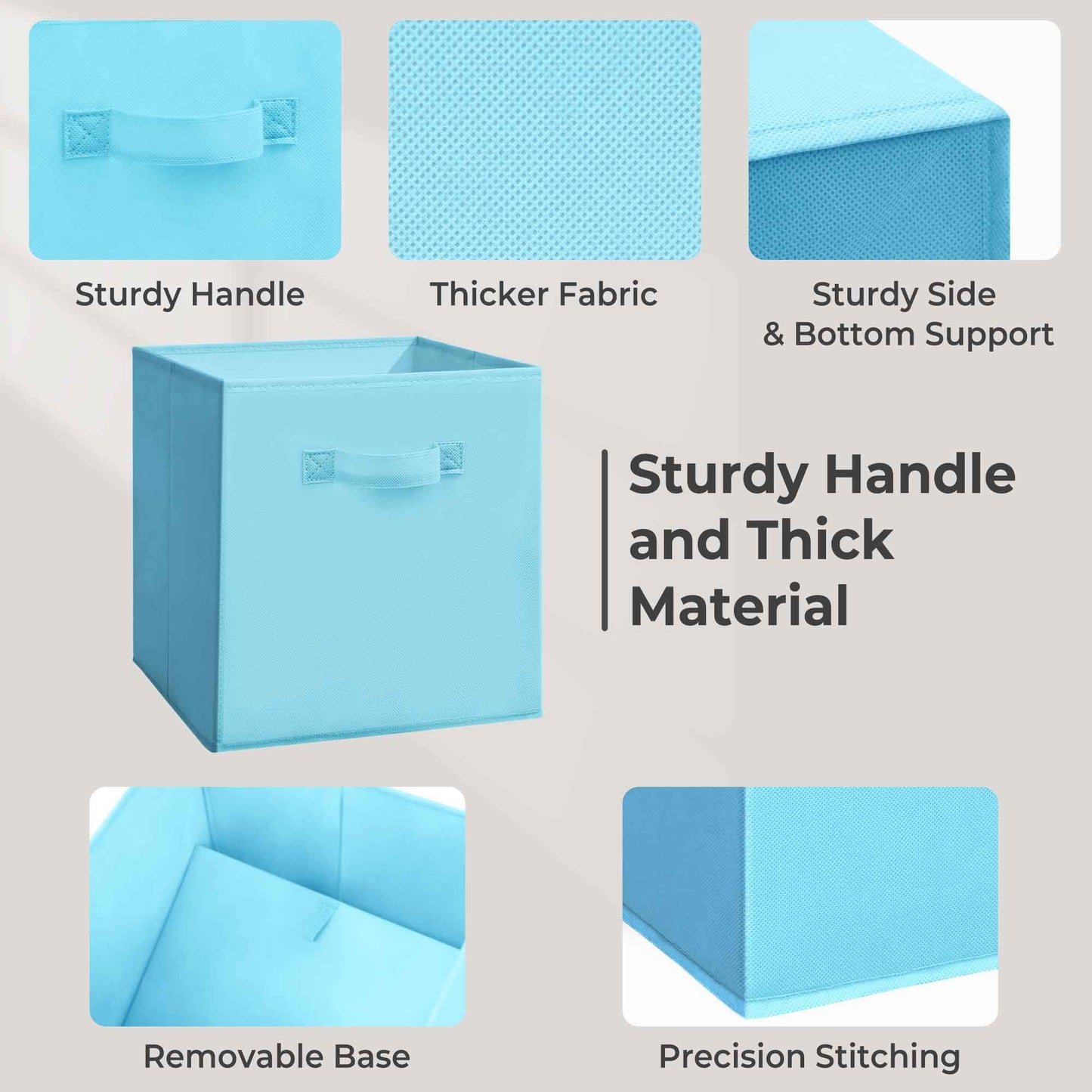 STORAGEIDEAS 11x11 Inch Storage Bins Cubes, Fabric Foldable Storage Box, Collapsible Closet