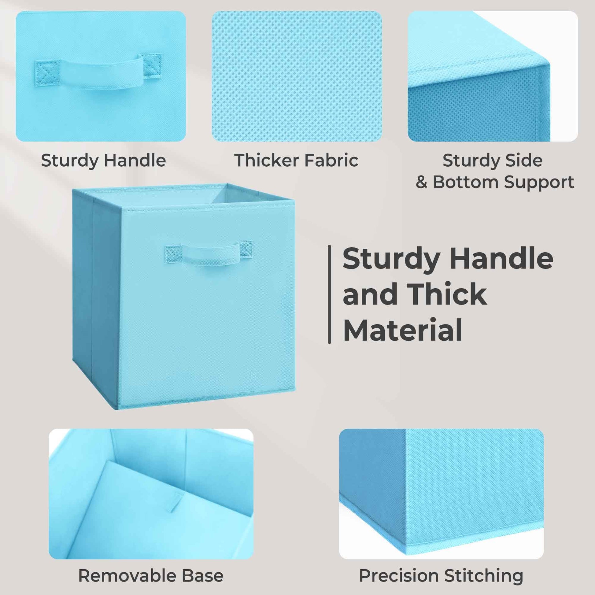 STORAGEIDEAS 11x11 Inch Storage Bins Cubes, Fabric Foldable Storage Box, Collapsible Closet