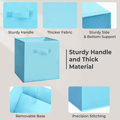 STORAGEIDEAS 11x11 Inch Storage Bins Cubes, Fabric Foldable Storage Box, Collapsible Closet