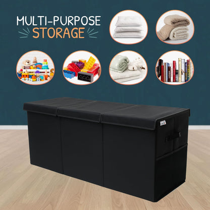 Extra Large Toy Storage Organizer with Lid - Sturdy, Collapsible Toy Chest Storage Box Design