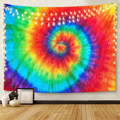 Emvency Tapestry Colorful Rainbow Spiral Tie Dye Pattern Color Dyed Batik Home Decor Wall Hanging