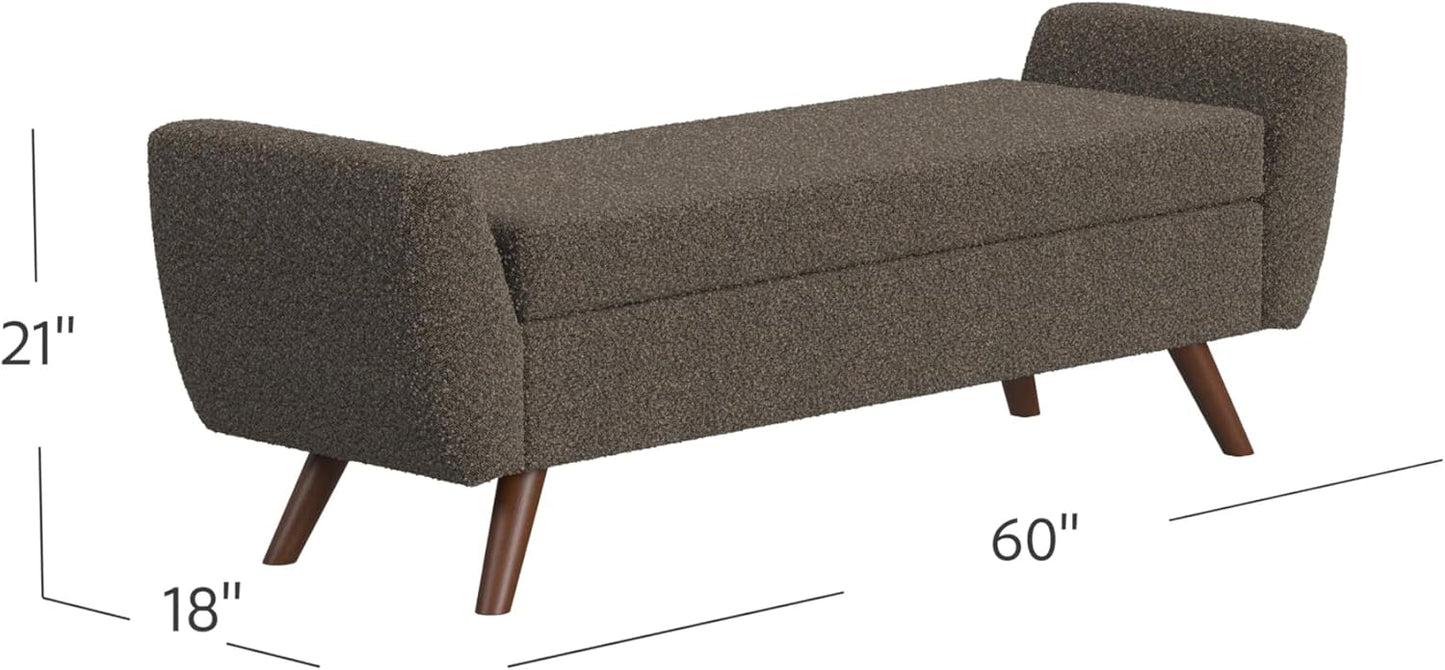 HomePop Modern Storage Bench with Wood Legs Home Décor|Bench with Storage for Living Room & Bedroom