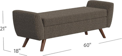 HomePop Modern Storage Bench with Wood Legs Home Décor|Bench with Storage for Living Room & Bedroom