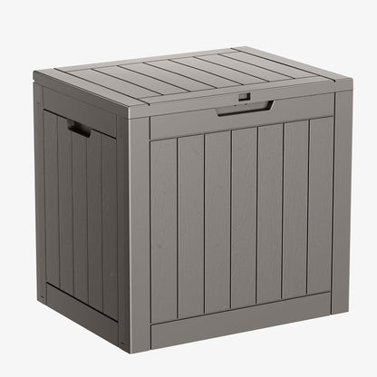 31 Gallon Resin Deck Box, Lockable Patio Outdoor Storage Box for Furniture, Garden Tools and Tools