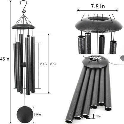 ASTARIN Wind Chimes Outdoor, 45-Inch Memorial Wind Chimes with 6 Heavy Tubes, Unique Outdoor Decor