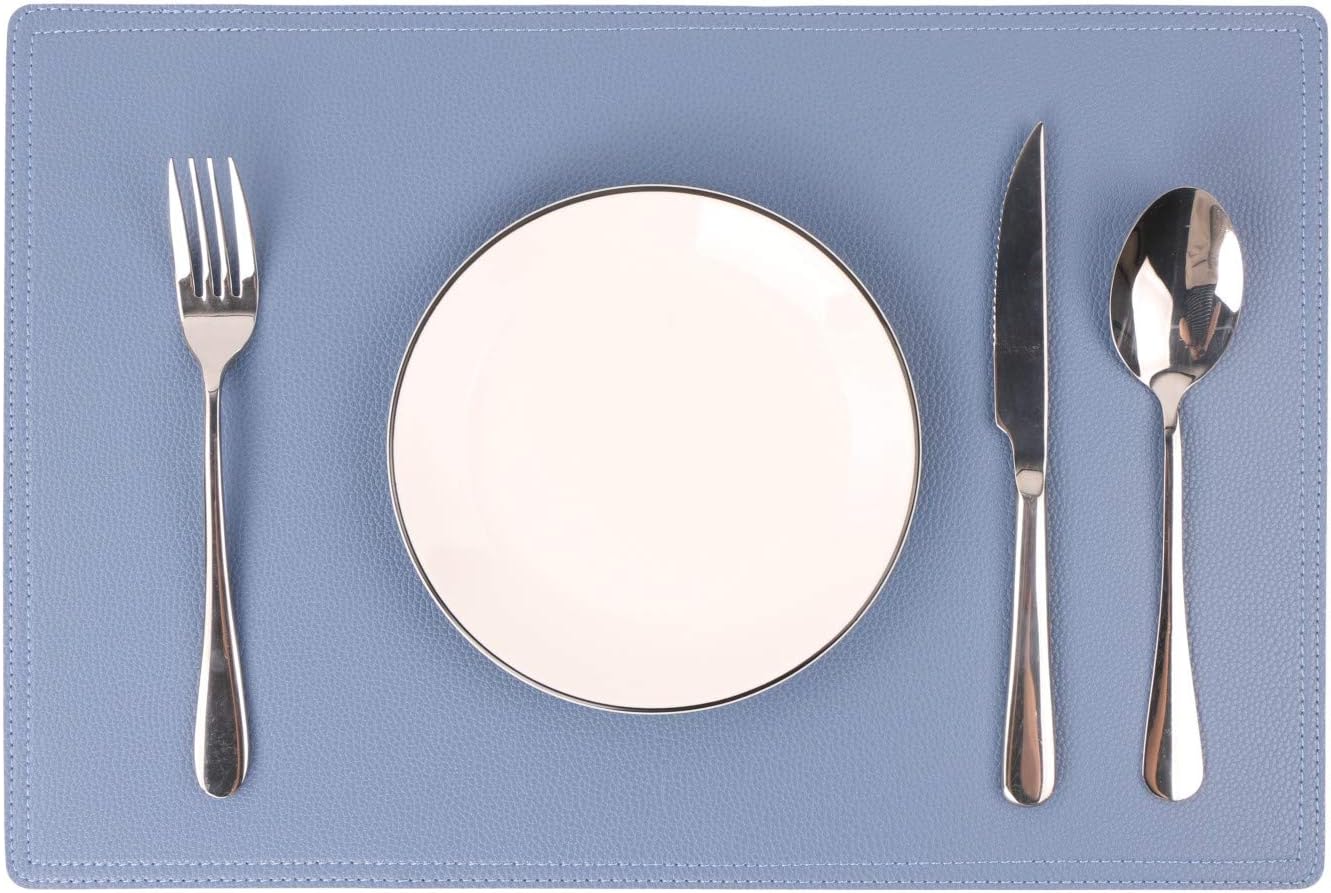 Faux Leather Placemats, PU Table Mats, Set of 4, Waterproof, Stain Resistant, Heat Resistant