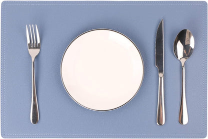 Faux Leather Placemats, PU Table Mats, Set of 4, Waterproof, Stain Resistant, Heat Resistant